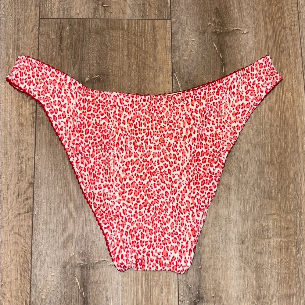 PINK By Frankies Bikinis Red Leopard Print Bikini